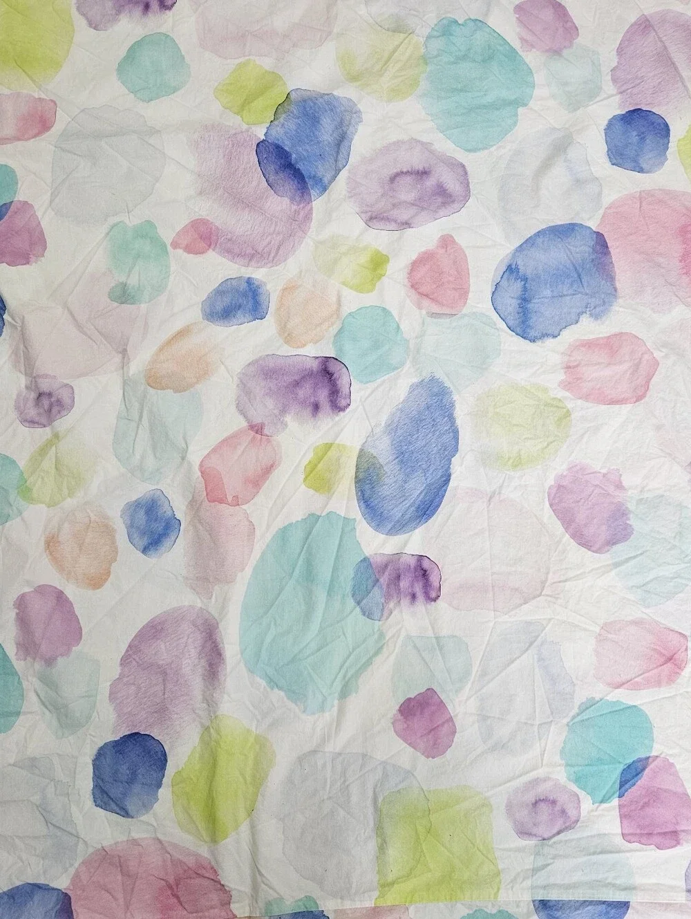 Pottery Barn Teen Watercolor Dots Duvet Cover F/Q Organic Cotton Artsy Pastels